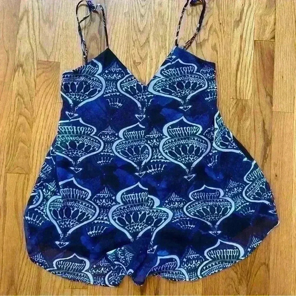 Show Me Your Mumu Romper Size M Navy Adjust Straps. Casual Flowy Oversized Party - Picture 9 of 12